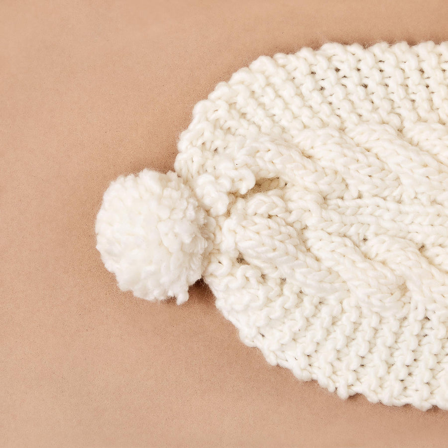 Ivory Oversized Chunky Cable Knit Scarf